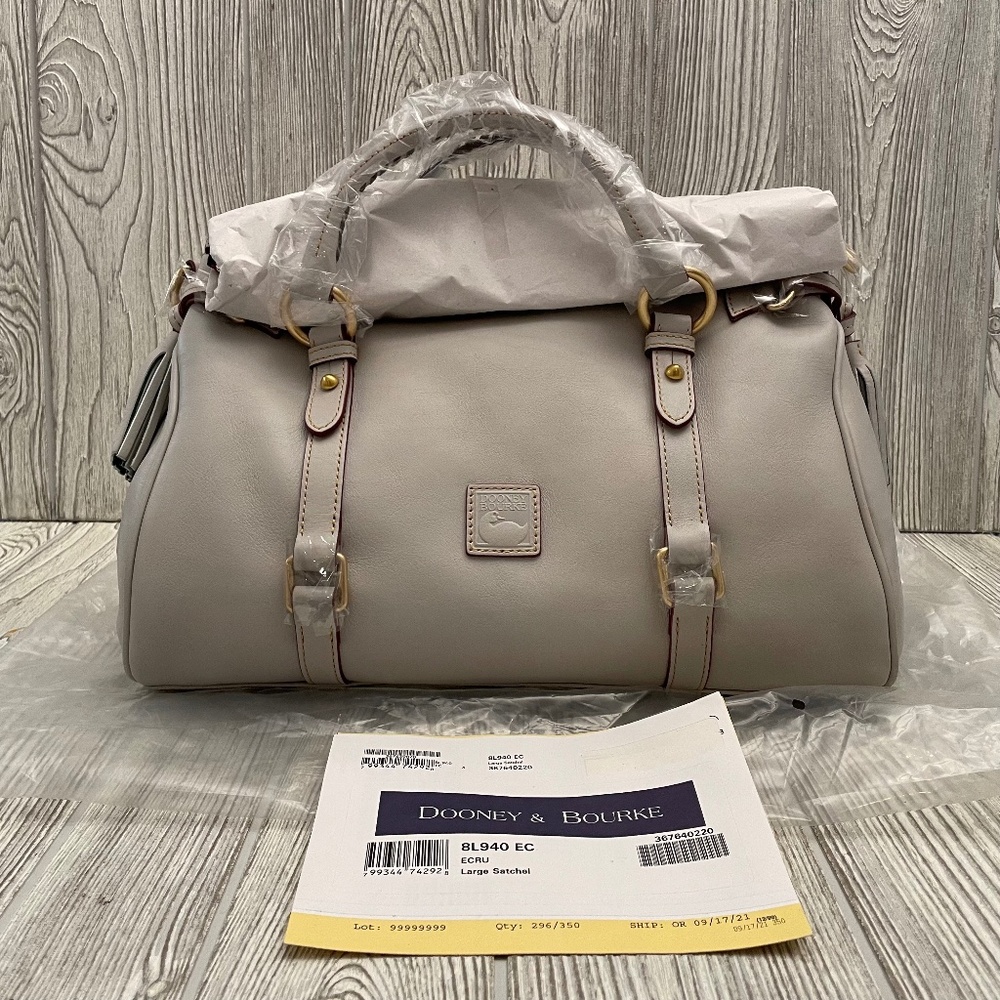 DOONEY & BOURKE Florentine Large Satchel Ecru Leather